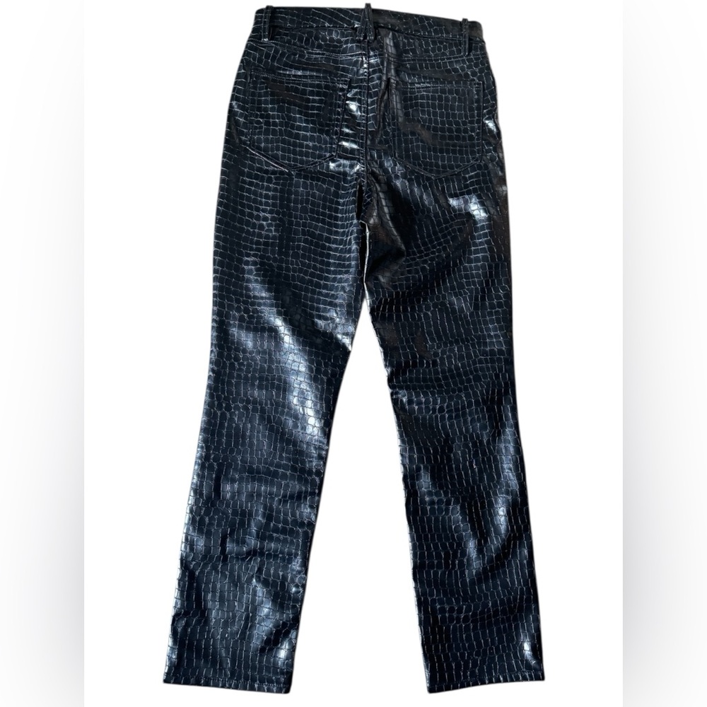 Good American Vegan Croc-Embossed Leather Pants - Picture 2 of 7